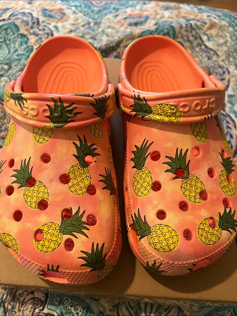 Pineapple Print Crocs